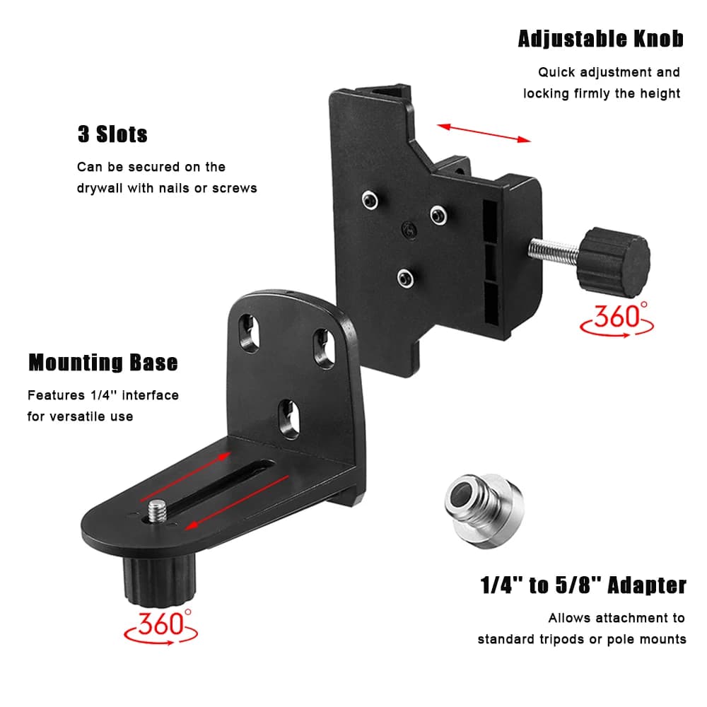KEZERS – support de niveaux Laser multifonctionnels, pince/support, interface 1/4 ou 5/8 pouces 360 