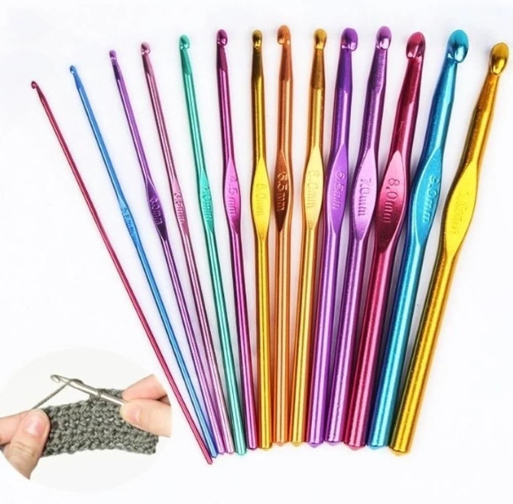 Aiguilles à tricoter en aluminium, ensemble de Crochet en métal, crochet mixte, tissage de pull, bri