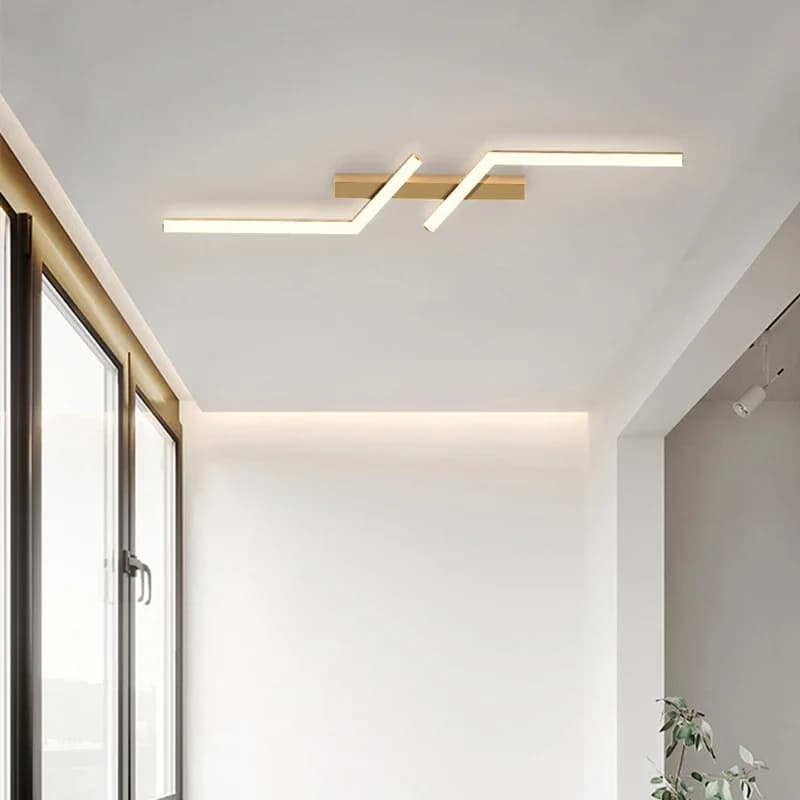 Moderne LED ligne plafonnier moderne salon salle à manger chambre principale étude luminaire or noir