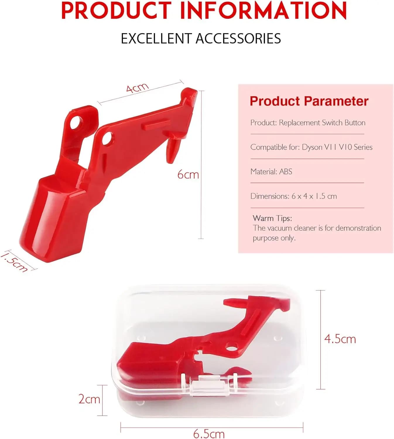 Bouton de commutation de déclenchement de remplacement pour aspirateur Dyson V10 V11 SV12 SV14, bout