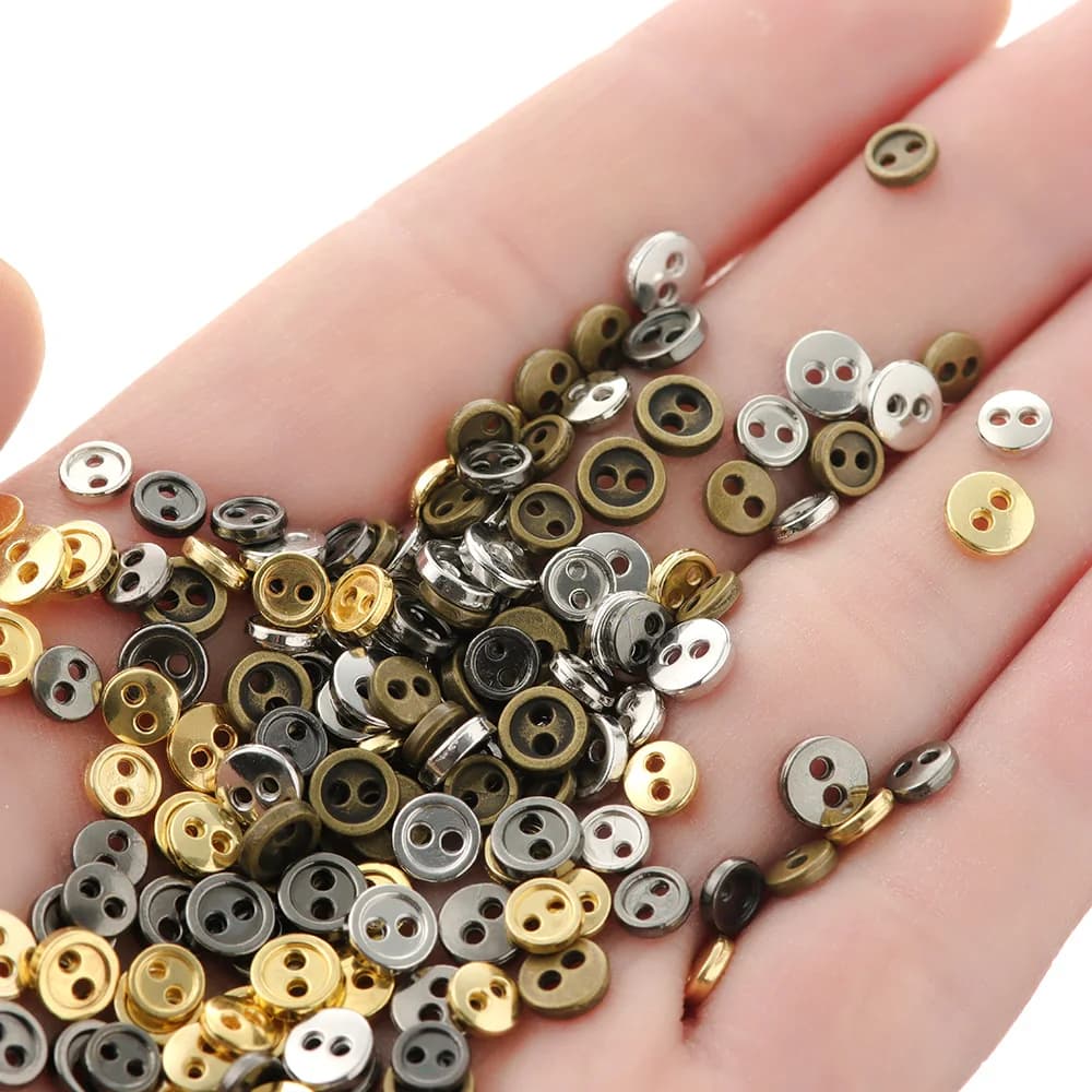 Boutons de poupée en métal, 20 pièces, pour vêtements de poupée, accessoires de couture, Mini bouton