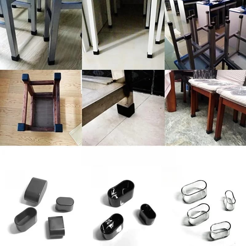 Couvre-pieds ovales pour chaise, sous-meuble de bureau, protection pour pied de table, tabouret, 4 p