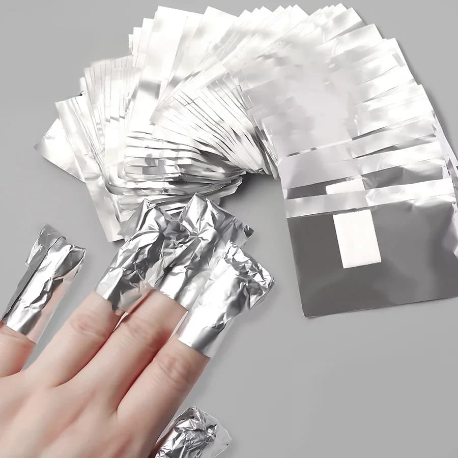 100 pièces sac feuille d'aluminium Nail Art tremper le vernis à ongles enlèvement enveloppes serviet