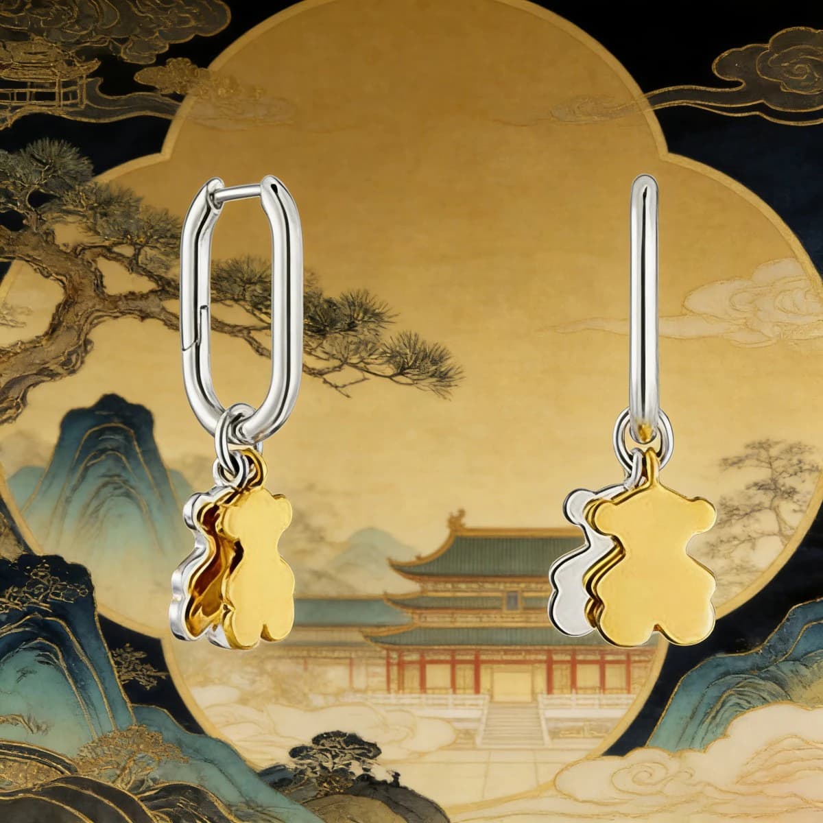 Boucles d'oreilles en forme d'ours à la mode pour femmes, accessoire de bijouterie élégant et polyva