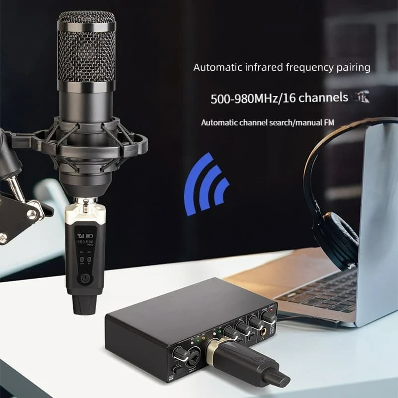 Système de Microphone sans fil UHF, transmetteur récepteur sans fil, adaptateur de convertisseur de 
