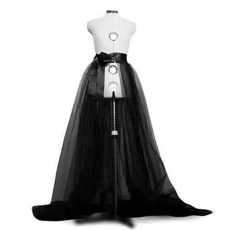 Jupe Maxi en Tulle pour femmes, jupe mariage détachable avec traîne, superposition longue, robe bal,
