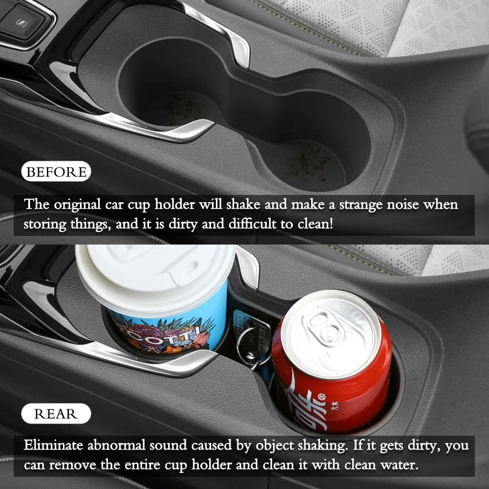 Boîte de rangement pour porte-gobelets Chevrolet Bolt EUV/EV 2022-2024, en TPE, absorbant les chocs,