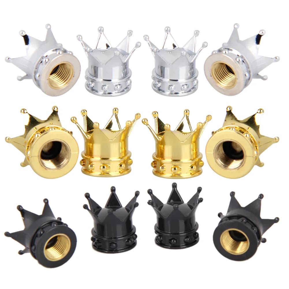 2/4 pcs/lot bouchons de Valve de pneu de vélo universel anti-poussière couronne d'or tige de roue de