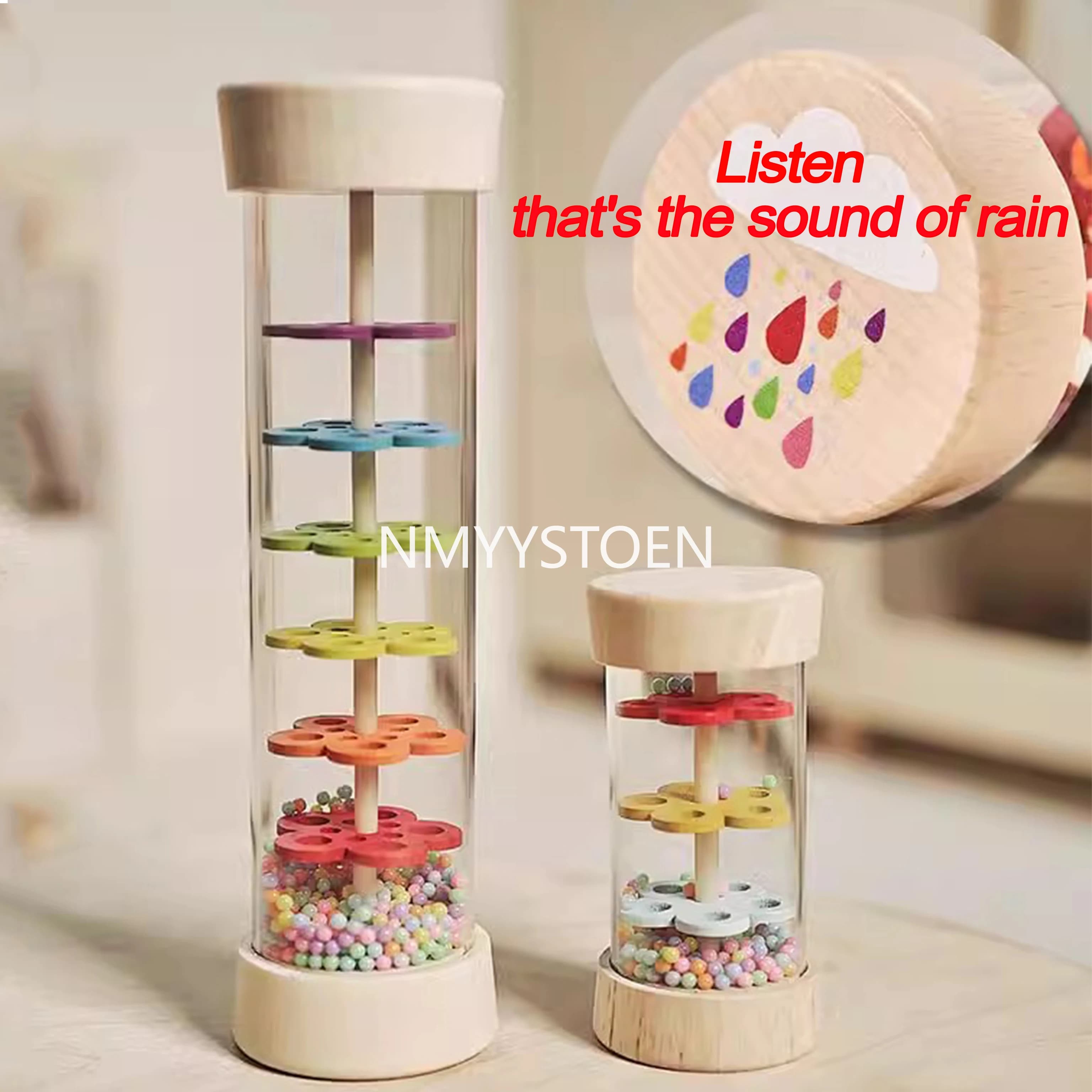 Bébé en bois pluie son tuyau Simulation pluie son en bois jouet cadeau sablier amusant musique Shake