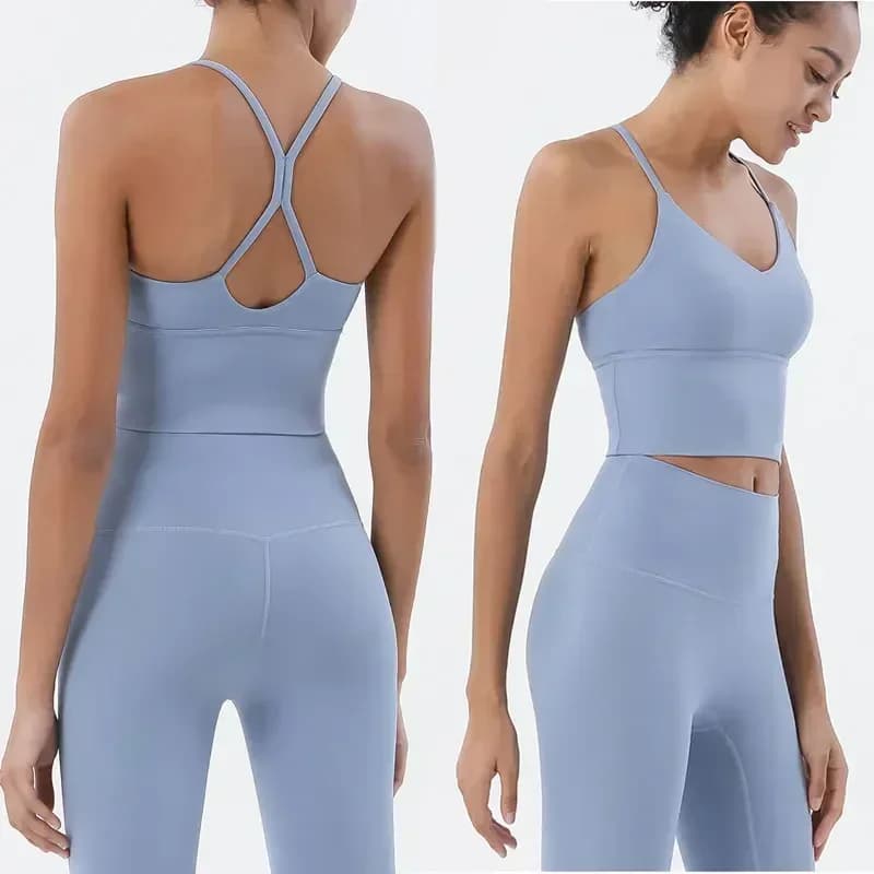 Ensemble de gymnastique 2 pièces Naked Feeling pour femmes, soutien-gorge de sport sans couture et L