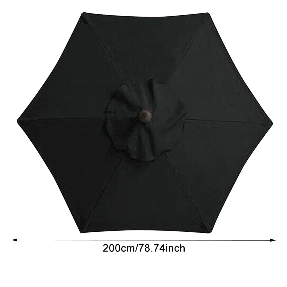 Auvent de remplacement de parapluie à 6 os sans support, couverture de Parasol de 2m, Protection UV 