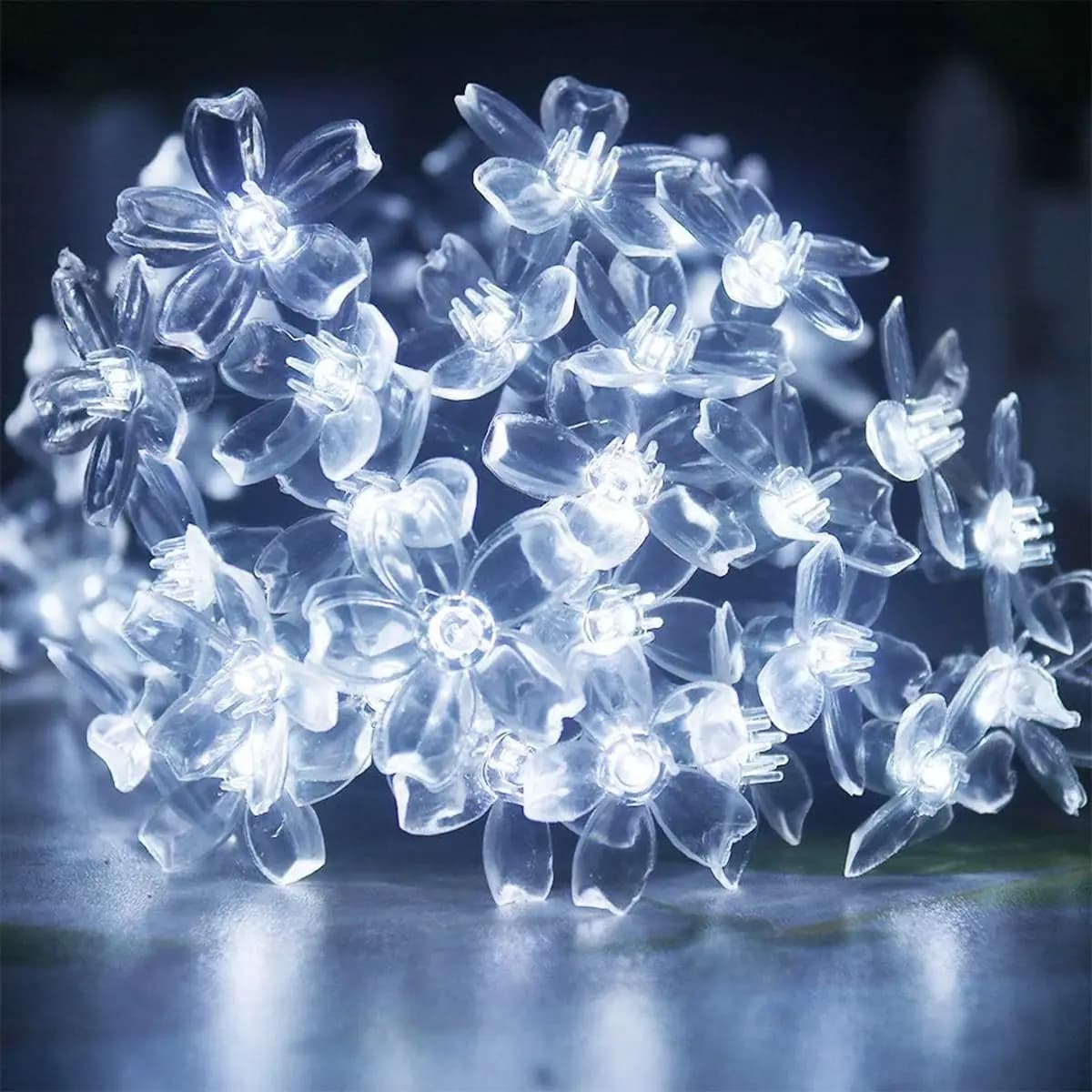 1PC chaîne solaire fleur lumières extérieur étanche 20/30/50/100 LED fée lumière pour jardin clôture