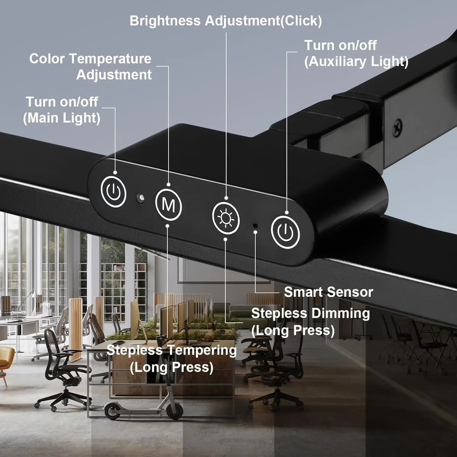 Grande lampe de bureau LED Transformable de 28,2 pouces avec pince, lumière ultra brillante d'archit