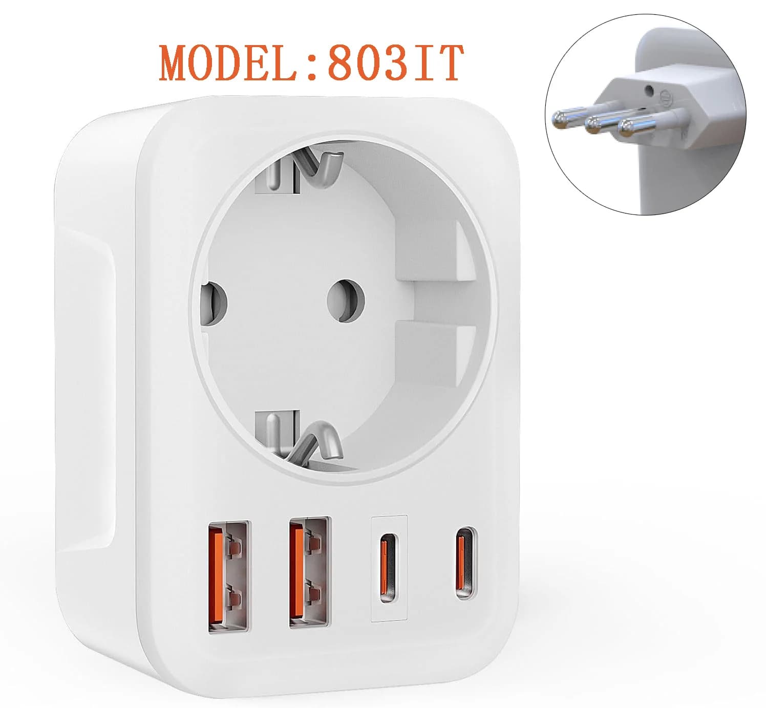 Adaptateur de voyage italien, prises ue vers italie, convertisseur de courant, prise murale avec 2 p
