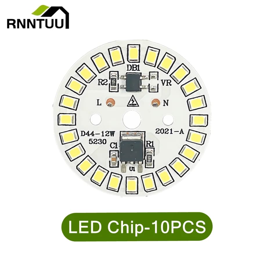 10 pcs/lot puce LED pour lampe ampoule 3 W 5 W 7 W 9 W 12 W 15 W SMD 2835 perles de lumière rondes A