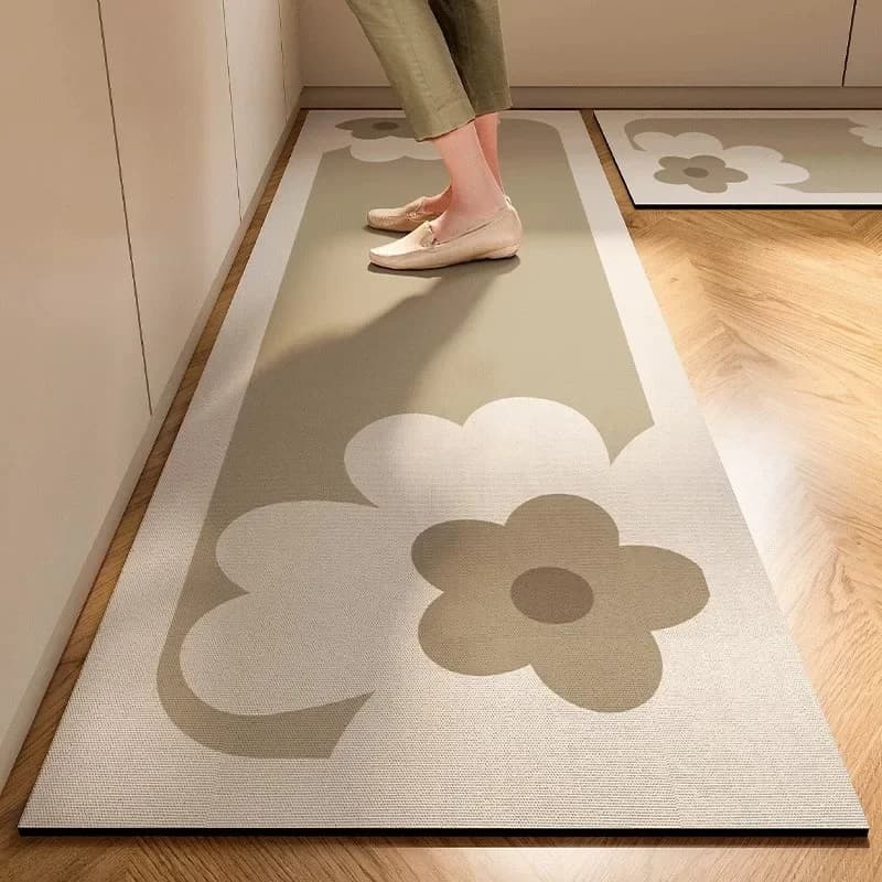 Tapis de sol en boue de diatomite de cuisine douce de style japonais, tapis super antidérapant, supe