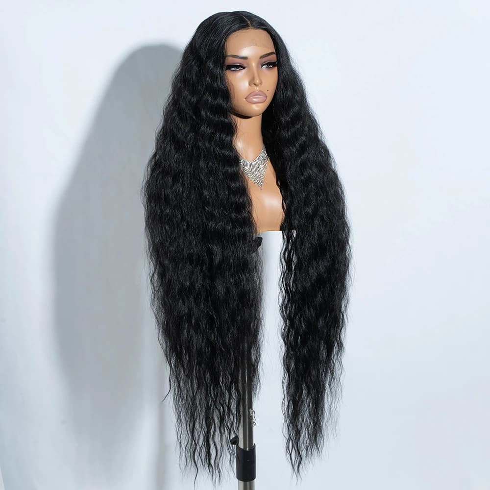 Perruques de Cosplay synthétiques en dentelle pour femmes noires cheveux longs bouclés 42 pouces Cos