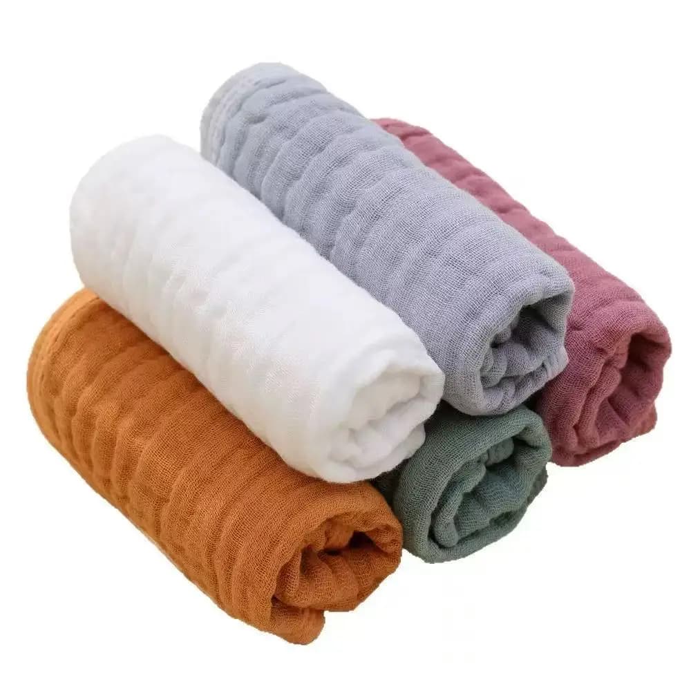 5 pièces 25*50 cm doux absorbant 6 couches coton mousseline bébé rot tissus nouveau-né bave dentitio