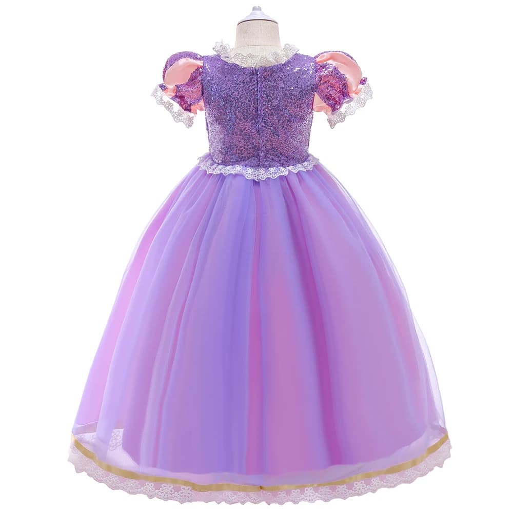 Raiponce Cosplay Costume d'Halloween pour Bol, Vêtements de Carnaval pour Enfants, Robe de Princesse