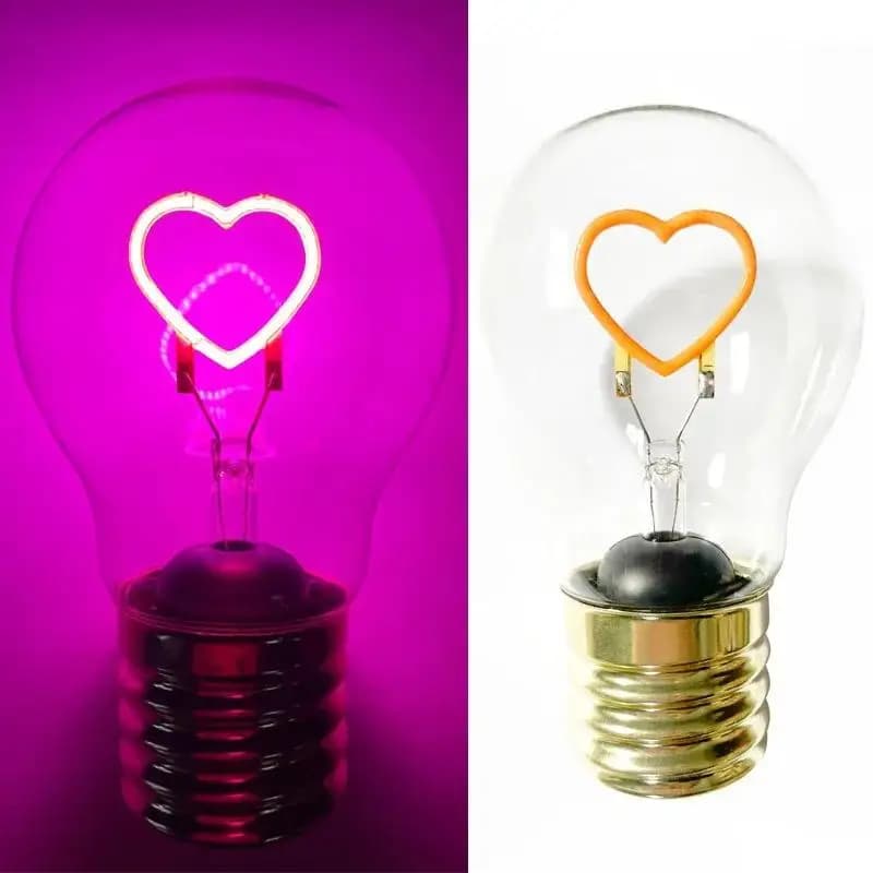 Cœur/arc-en-ciel forme Edison ampoule Usb filament 5v E40 lampe ampoules rechargeables créatives nui