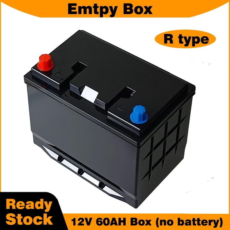 Boîtier de batterie vide 12V 60AH avec poignée de type L pour batterie de démarrage de voiture, boît