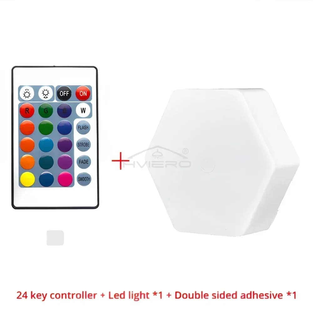 Lampe murale en nid d'abeille, LED RGB, sans fil, hexagonale, capteur tactile, veilleuse, décoration