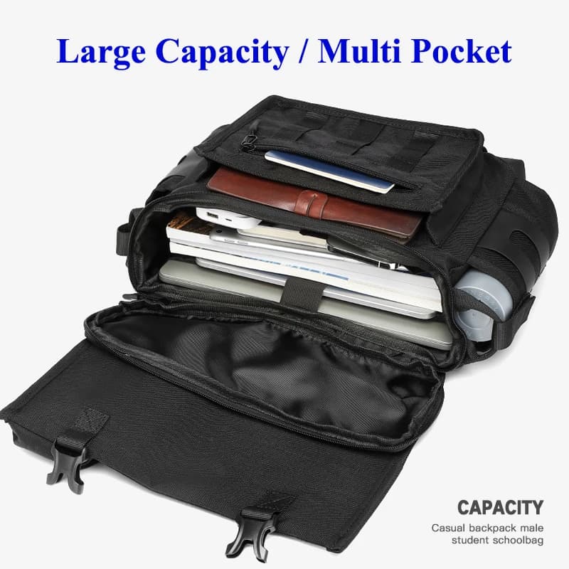 Sac à bandoulière pour hommes, sacoche multifonctionnelle d'extérieur à la mode, sac de facteur étan