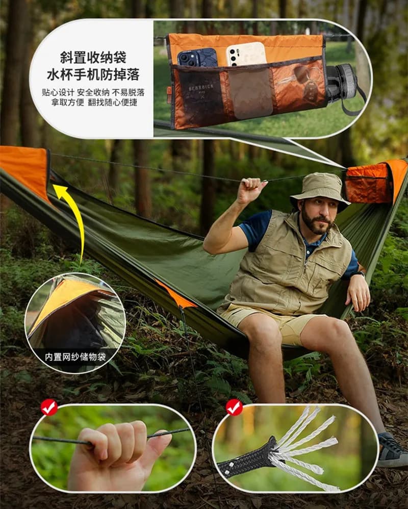 Camping en plein air avec filet pour voyageurs, positions anti-roulis et anti-roulis accrus, nouveau