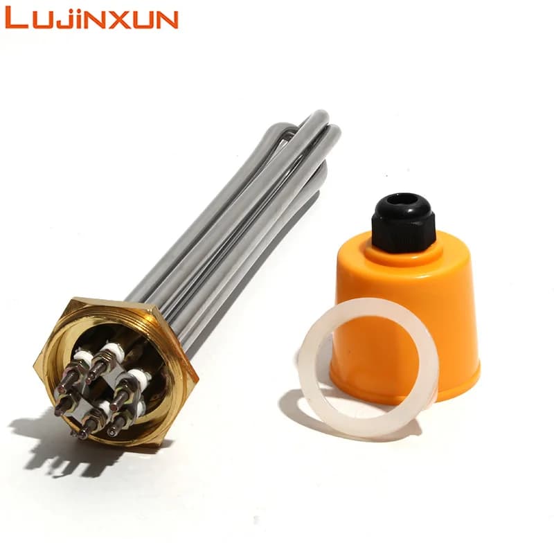 LUJINXUN DN40 47mm BSP élément chauffant à filetage 220V/380V pour réservoir d'eau 3KW/4.5KW/6KW/9KW