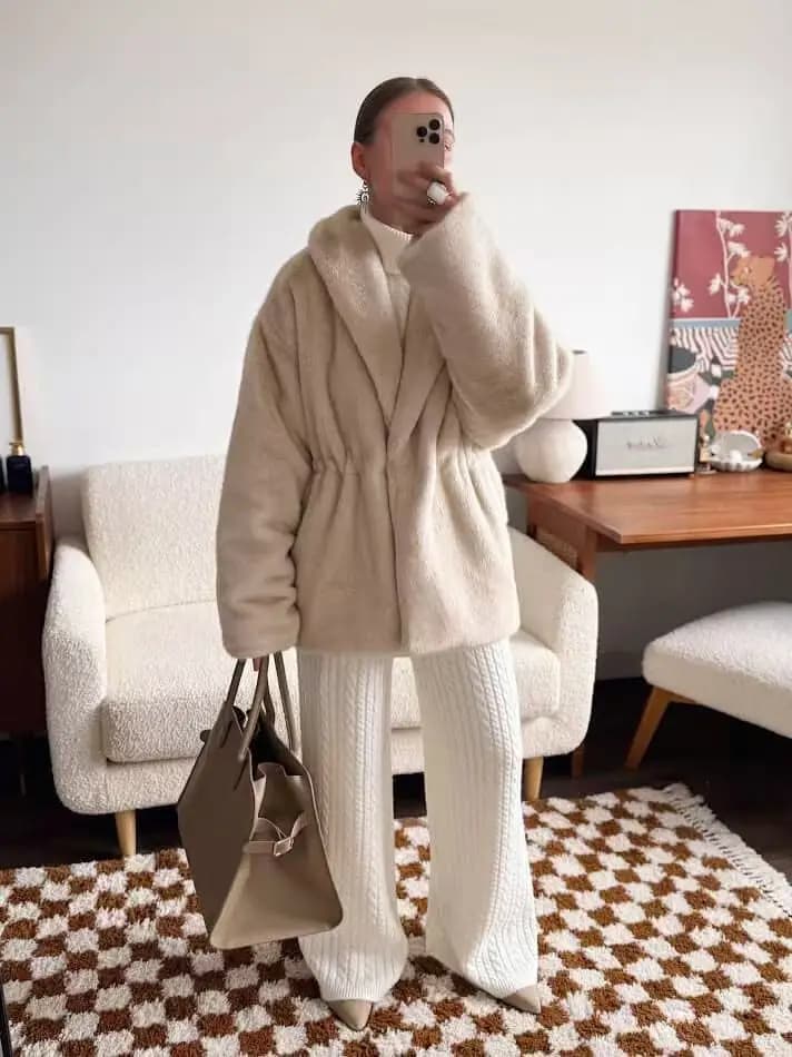 manteau en fausse fourrure femme
