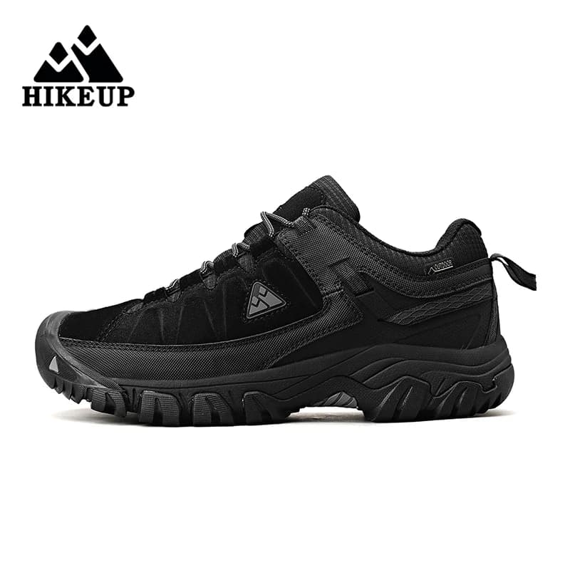 HIKEUP-Chaussures de randonnée en cuir durable pour hommes, baskets de marche en plein air, semelle 