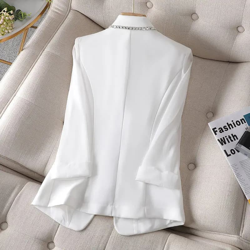 Veste coupe couvertes imbibée de diamants pour femmes, vêtements de bureau formels, veste de travail