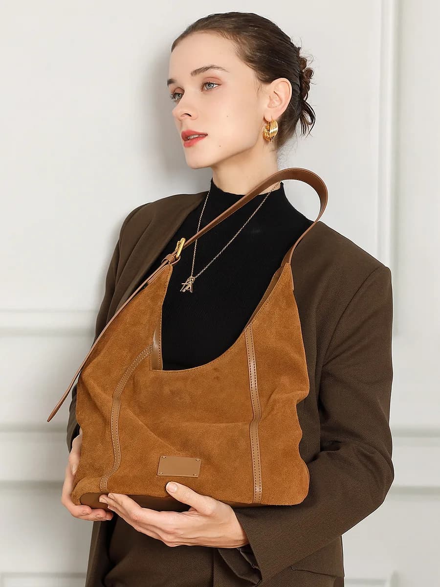 YANATARI en cuir véritable grande capacité minimaliste sac fourre-tout femmes couche supérieure en p