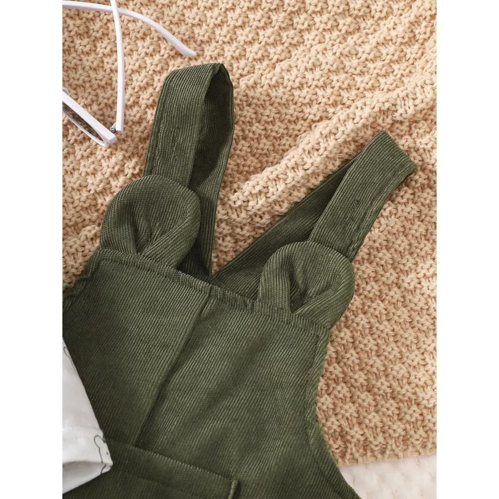 Ensemble de vêtements 2 pièces pour bébé garçon de 3 à 24 mois, body imprimé ours avec salopette ver