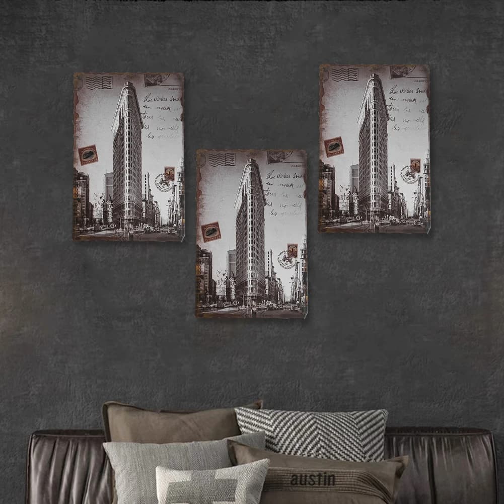 Gratte-ciel d'architecture urbaine, 18 peintures, mur de maison moderne à la mode, artisanat de conf