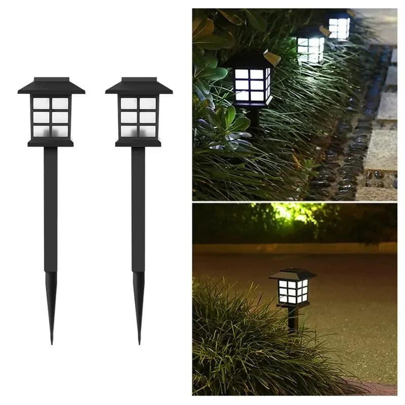 Paquet de 2 lumières solaires de voie lampe solaire extérieure éclairage paysager étanche pour jardi