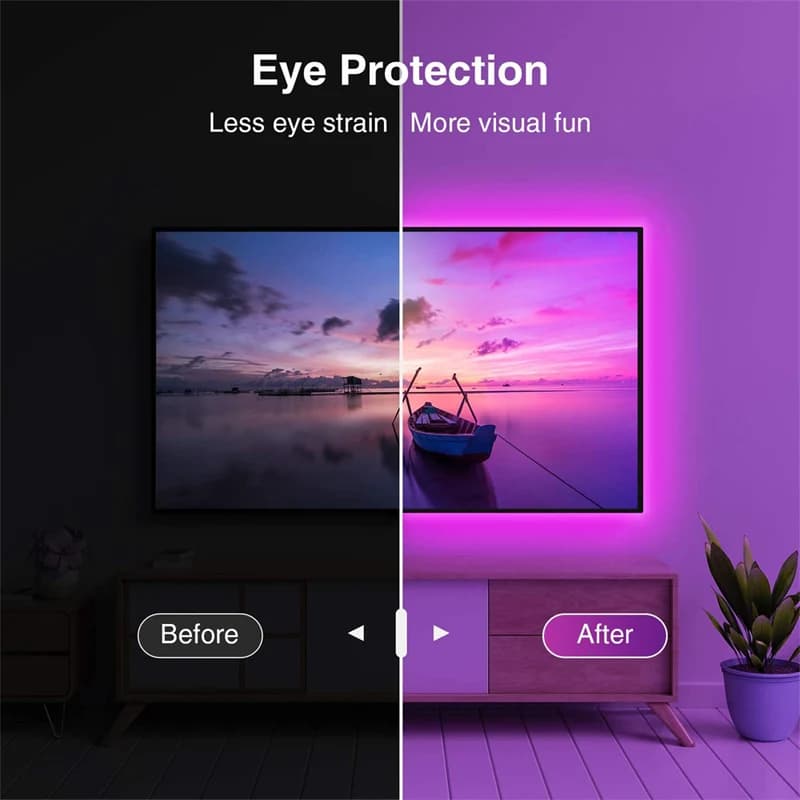 Bande lumineuse flexible à LED avec Bluetooth, lampe, ruban, diode, rétroéclairage TV, USB, RVB, 505