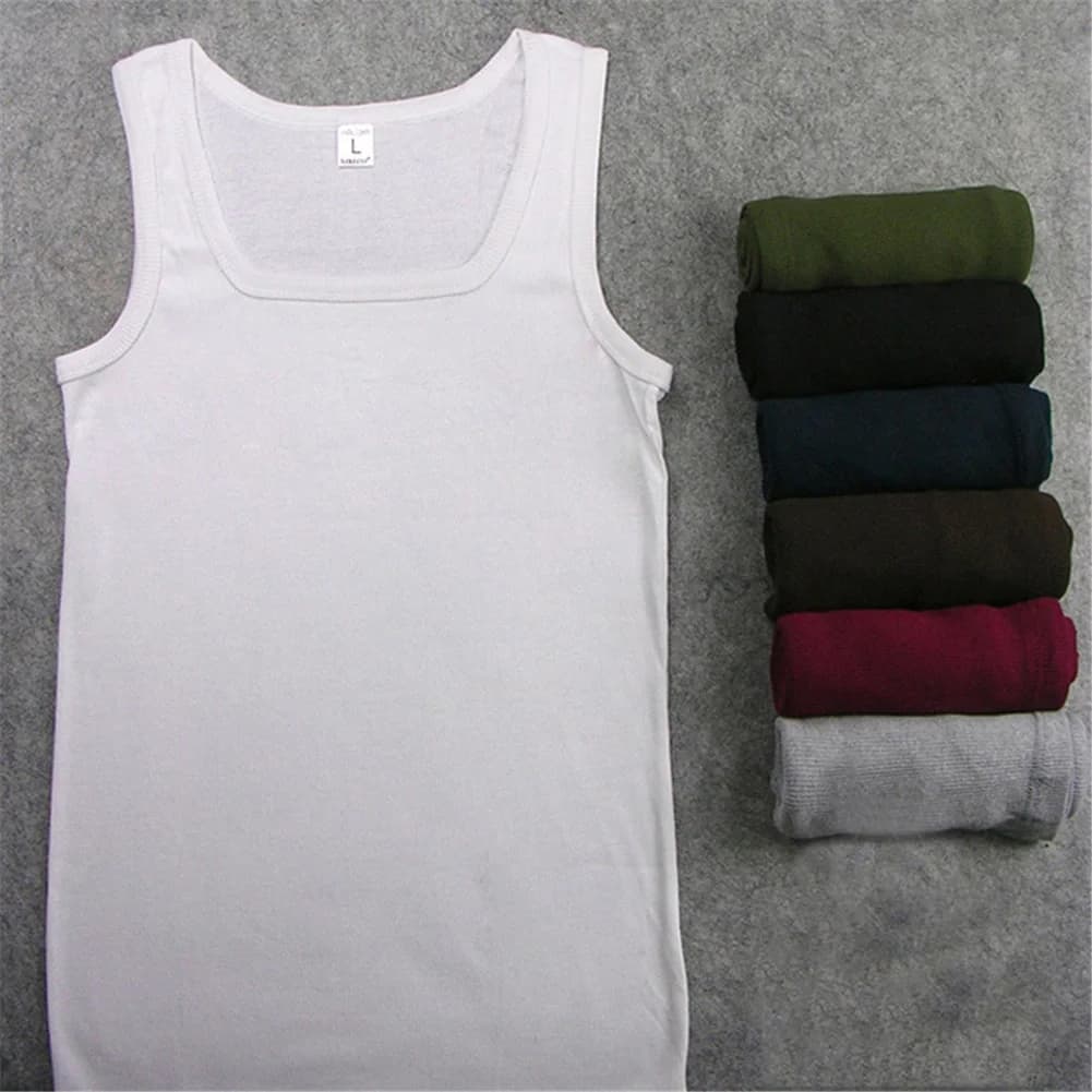 Été solide col carré débardeur coton noir blanc gris femmes hommes grande taille vêtements débardeur
