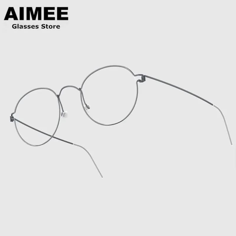 Lunettes rondes rétro sans vis de haute qualité, monture en titane pour hommes et femmes, Design de 