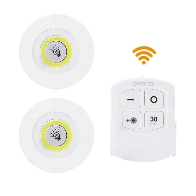 Lampe de nuit LED sans fil avec télécommande, 3W, super lumineuse, COB, sous éclairage, intensité va