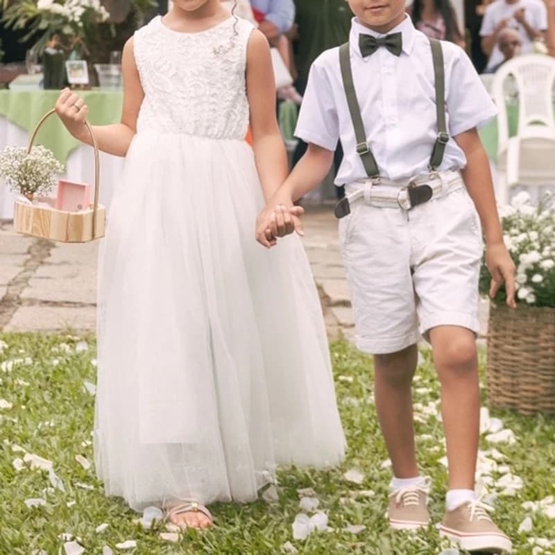 Nouvelle robe de fille de fleur bébé enfants été princesse fête dentelle robes d'anniversaire de mar