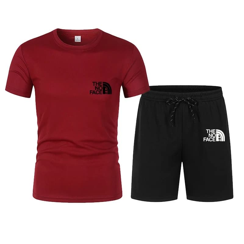 Tendance mode été : ensemble sport décontracté deux pièces, t-shirt à manches courtes + short tendan