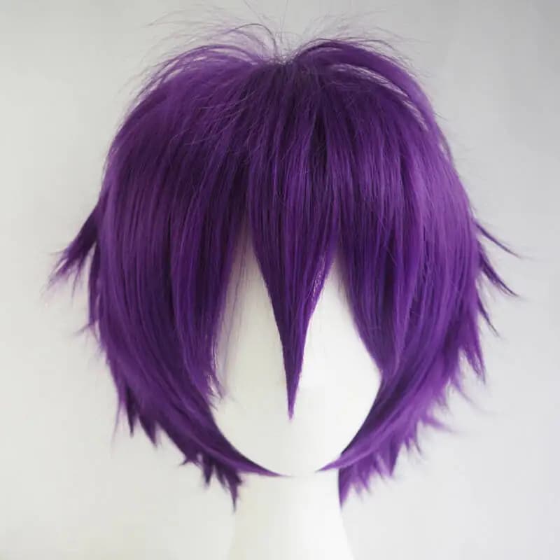 Perruque synthétique courte bouclée universelle noire, perruque de personnage de couleur variable po