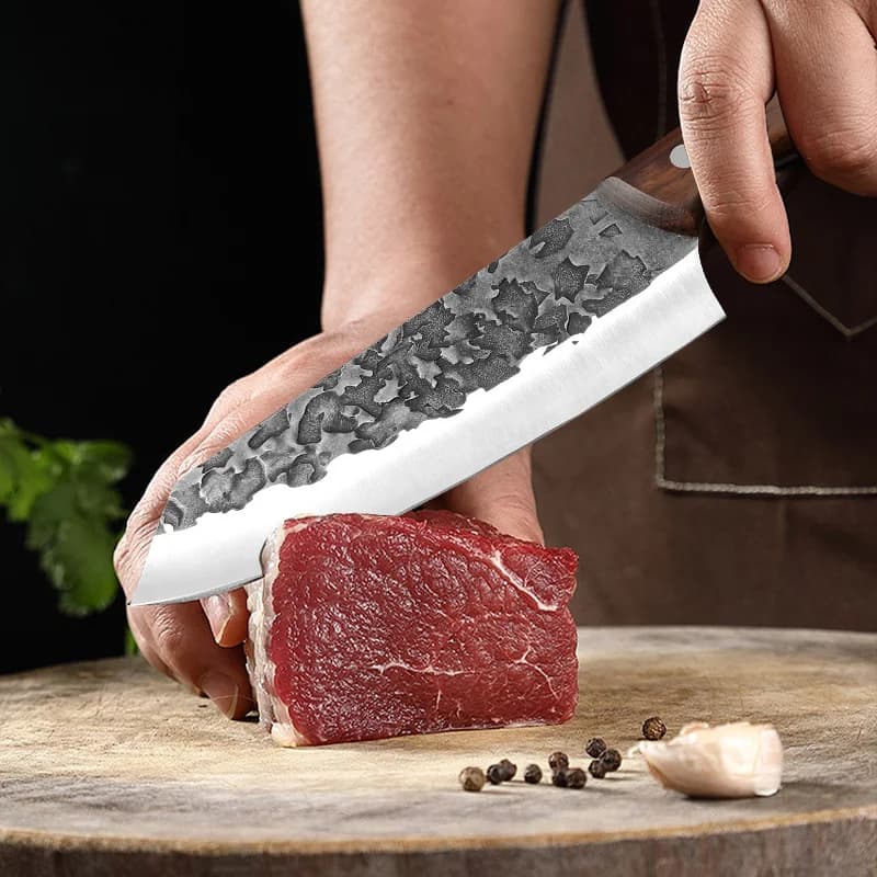 Couperet à viande couteau de cuisine de boucher en acier inoxydable hachage de viande Chef poisson l