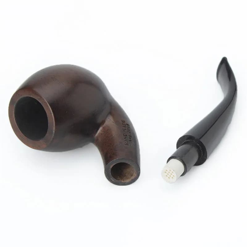 Ensemble de fumeur en bois d'ébène de haute qualité Muxiang, pipes noires faites à la main, pipe à t