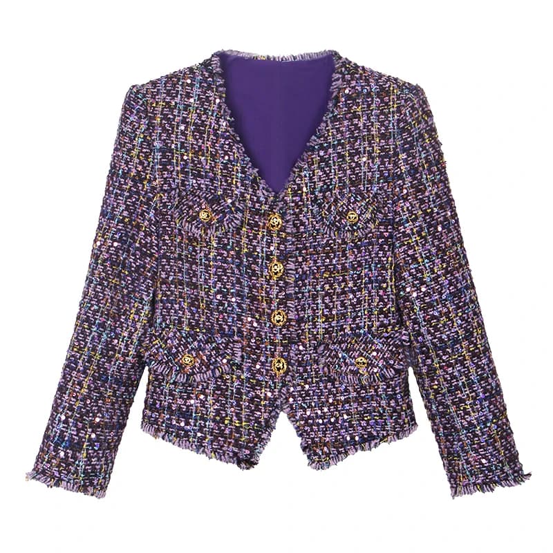 Veste en tweed peigné à la main, haut de gamme, design décontracté, élégant, à la mode, nouveau styl