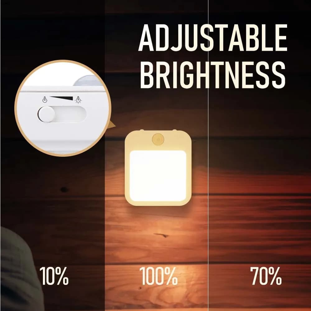 Veilleuses LED à capteur de mouvement, prise UE, lumière d'armoire à intensité variable pour bébé, c