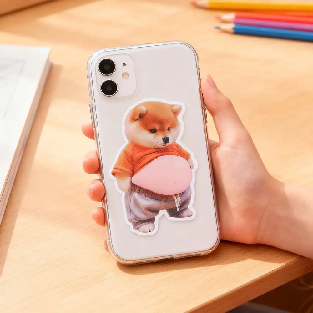 Autocollants gonflés 3D chiot mignon, autocollants 3D doux et mignons pour chien, pour coque de télé