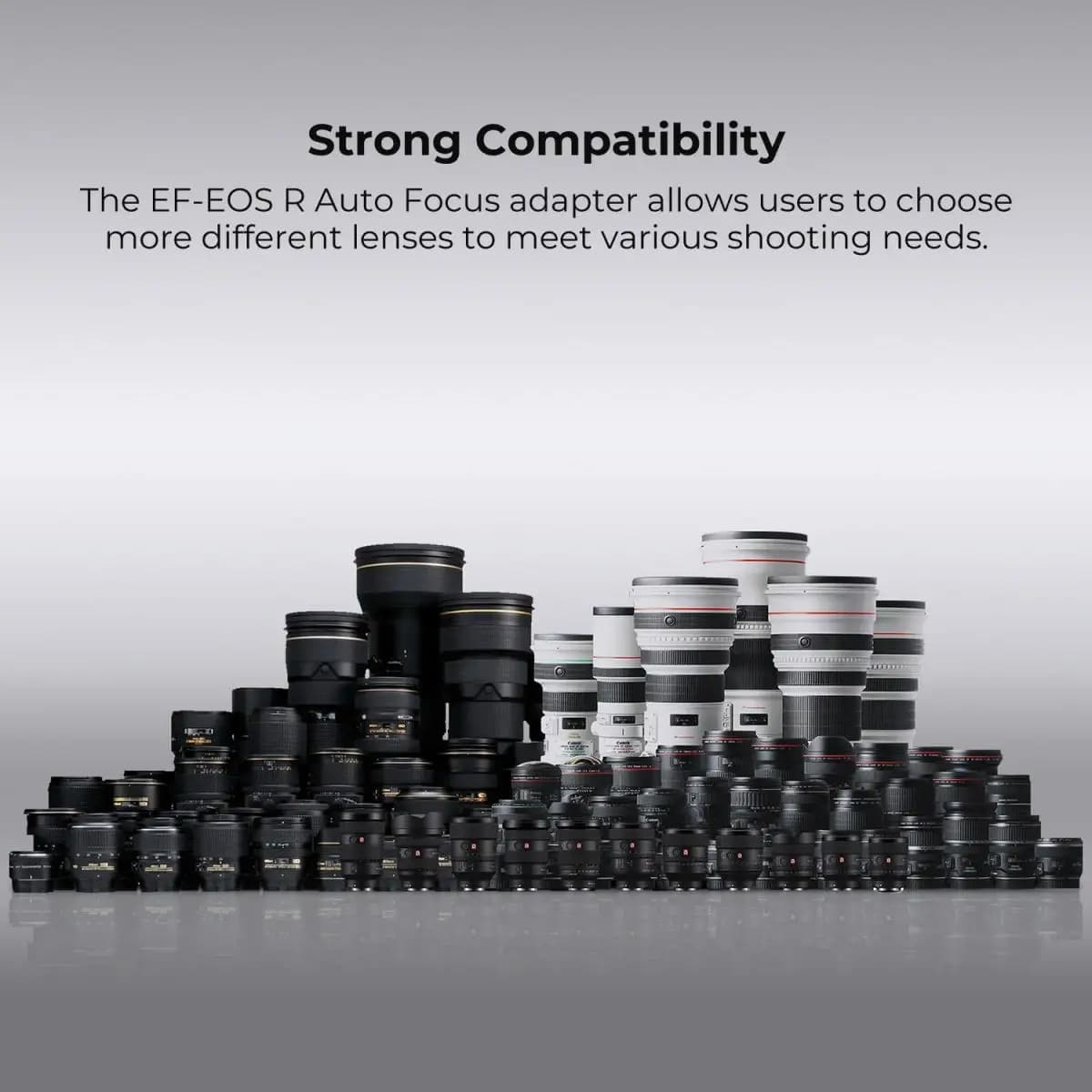 Adaptateur de monture d'objectif autofocus K&F CONCEPT EF vers EOS R pour objectifs Canon EF EF-S ve