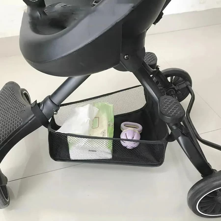 Sac de rangement inférieur pour poussette, panier de rangement universel en maille tridimensionnelle